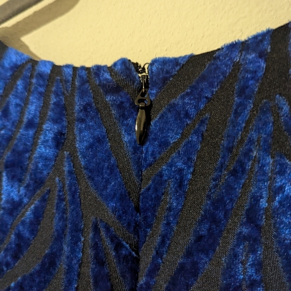 Torrid Faux Wrap Velvet Burnt Out Zebra Print High Slit Dress - Picture 7 of 10